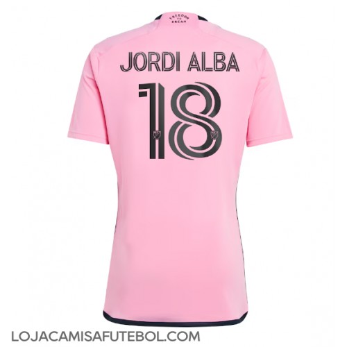 Camisa de Futebol Inter Miami Jordi Alba #18 Equipamento Principal 2024-25 Manga Curta